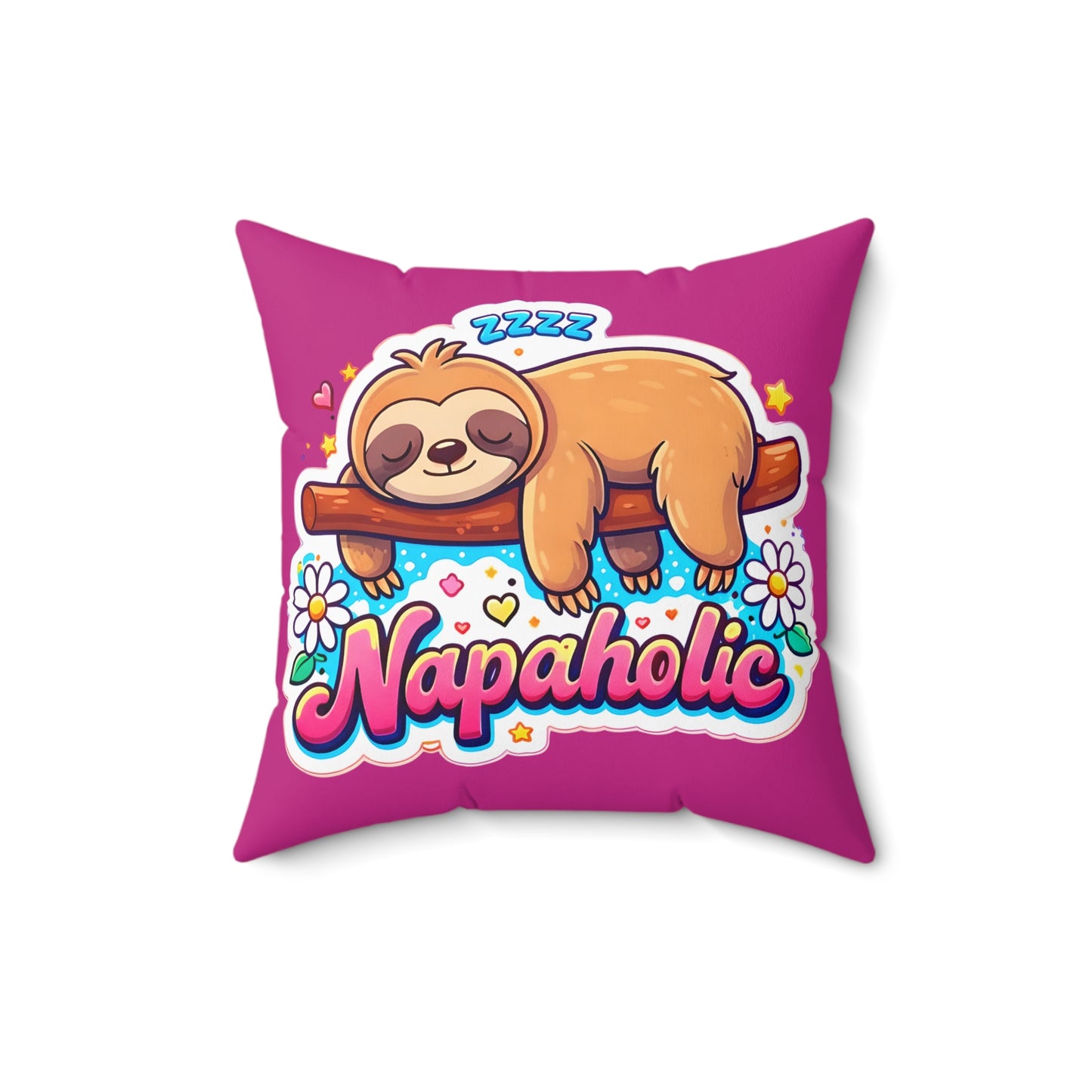 Napaholic Sloth Accent Pillow – Cute Sleeping Sloth Decorative Throw Pillow
