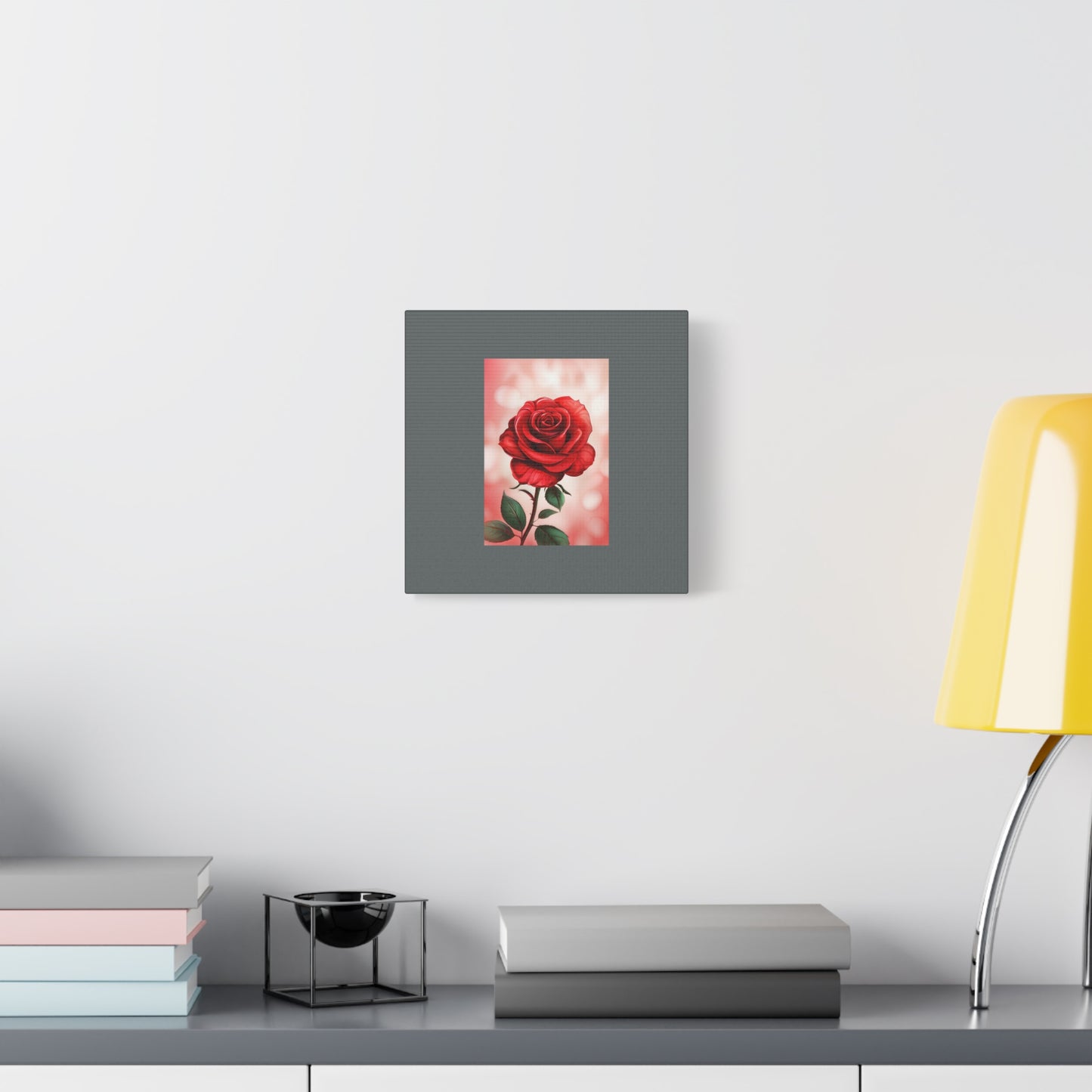 Red Rose Vertical Matte Canvas Print — Romantic Floral Wall Art