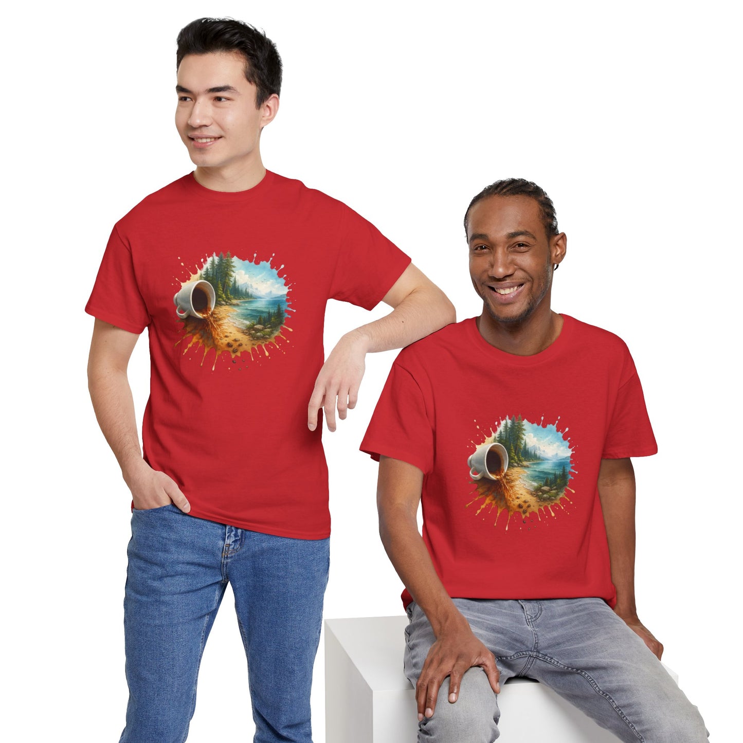 Nature-Inspired Unisex Heavy Cotton Tee, Casual Outfit, Gift for Nature Lovers, Camping Apparel, Outdoor Adventure Shirt