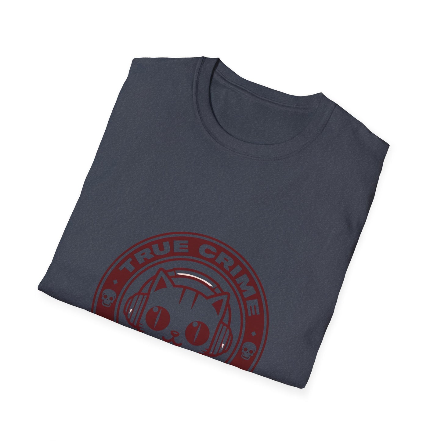True Crime Freak Cat T-Shirt – Cute Kitty Badge Tee for True Crime Fans