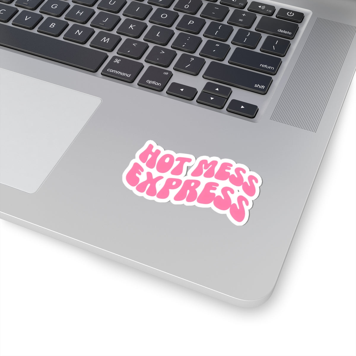 Hot Mess Express Kiss-Cut Sticker – Retro Pink Groovy Laptop Decal