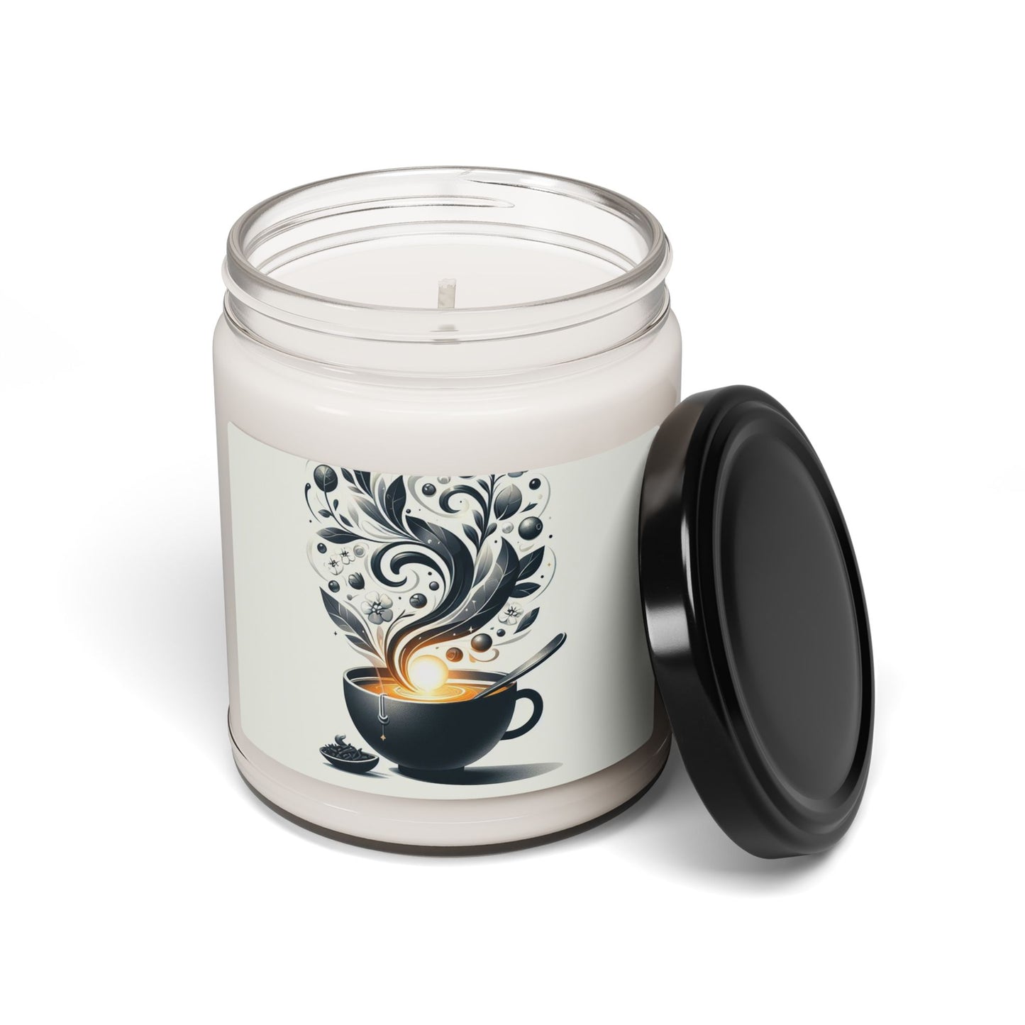 Coffee Cup Soy Candle — 9oz Scented Jar Candle with Whimsical Steam Design