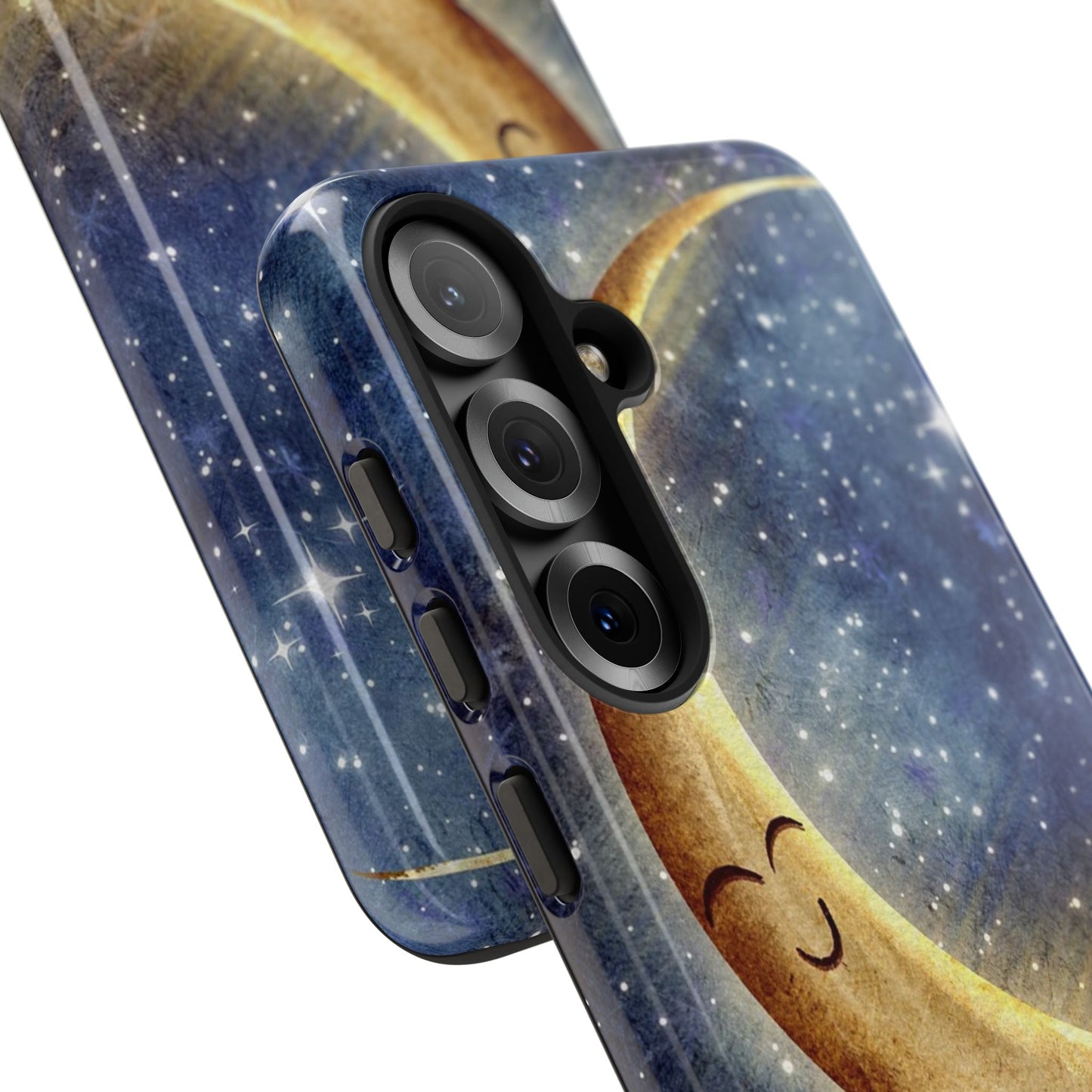 Moonlit Smile Phone Case — Starry Night Crescent Moon iPhone Cover