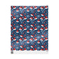 Holiday Snowman Wrapping Paper Roll — Festive Blue & Red Christmas Gift Wrap