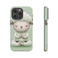 Meditating Lamb Phone Case — Cute Pastel Protective iPhone Cover
