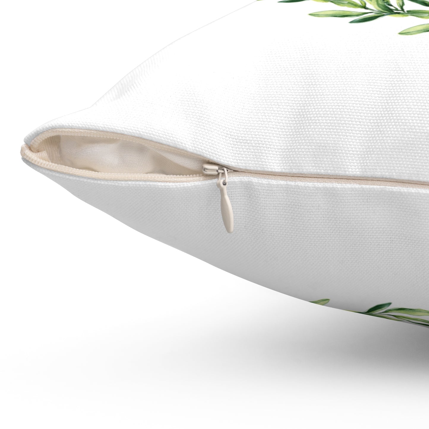 Green Laurel Wreath Decorative Pillow — Botanical Farmhouse Throw Pillow