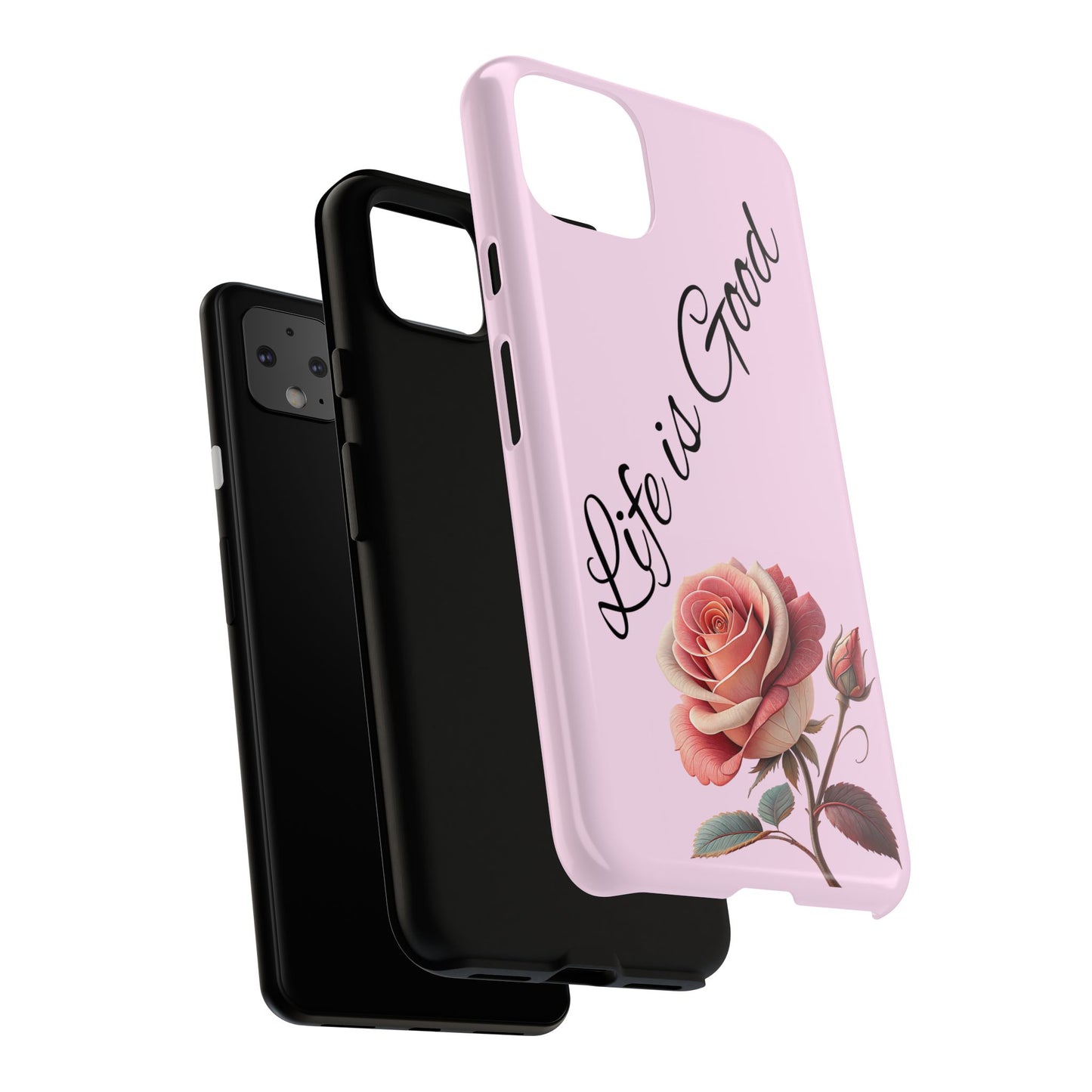 Roses & Positivity Phone Case - Floral Design, Life is Good, Tough Cases for Everyday Wear, Gift for Friends, Mother's Day, Spring [...]