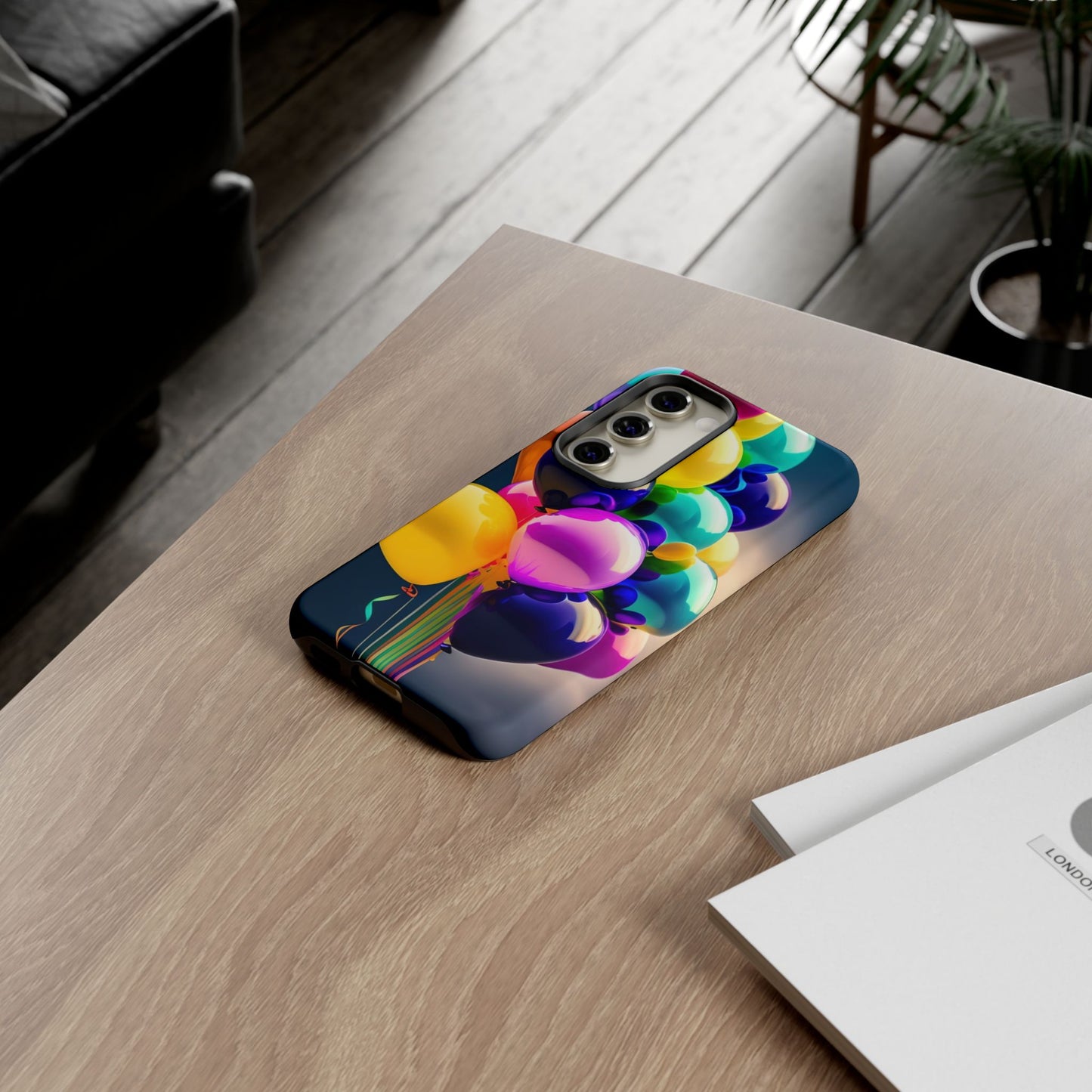 Colorful Balloon Tough Phone Case — Vibrant Party Balloons Protective Cover