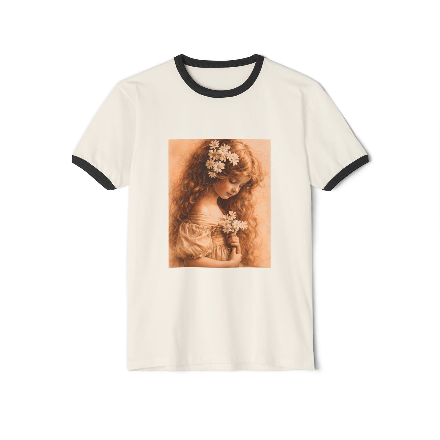 Vintage Floral Girl Ringer Tee