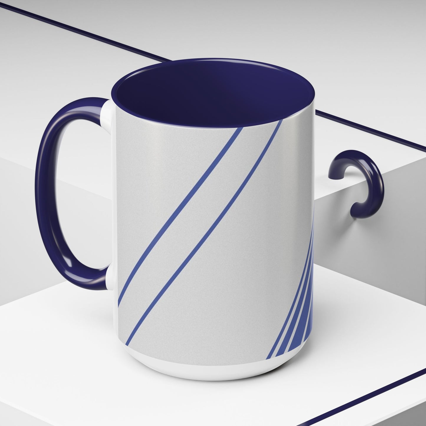 Elegant Stripe Accent Coffee Mug - Perfect for Gifts, Home Decor, Office, Birthdays, and Tea Lovers