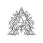 Floral Mandala Letter A Kiss-Cut Sticker — Decorative Monogram Laptop Decal