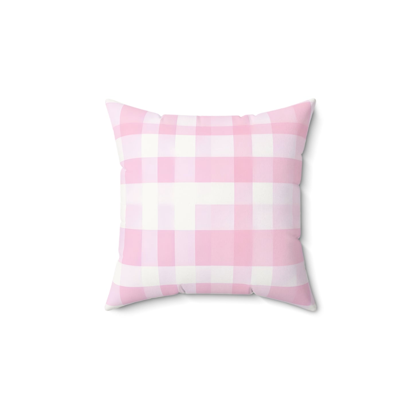 Pink Buffalo Check Pillow — Faux Suede Square Decorative Throw Pillow