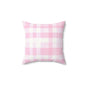 Pink Buffalo Check Pillow — Faux Suede Square Decorative Throw Pillow
