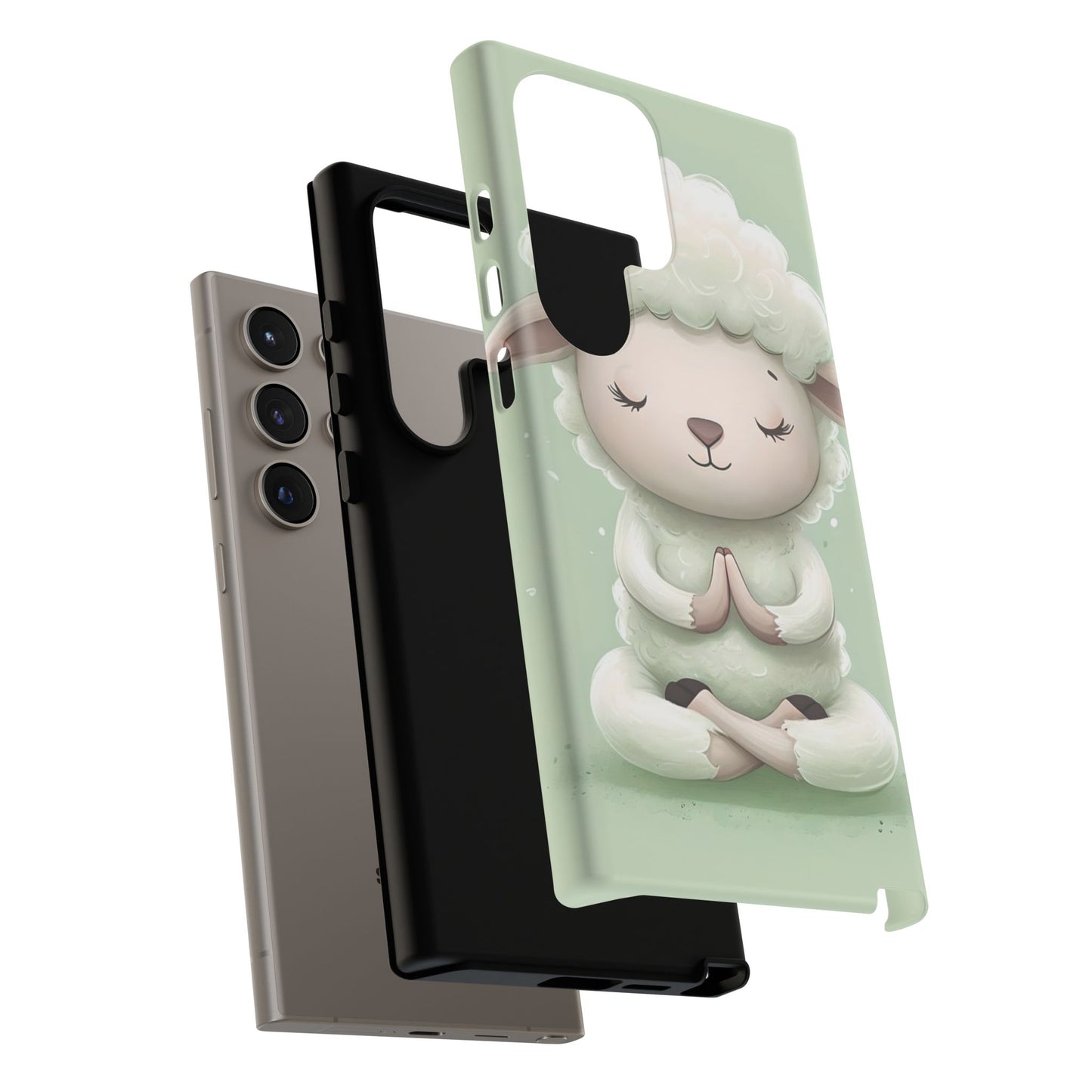 Meditating Lamb Phone Case — Cute Pastel Protective iPhone Cover