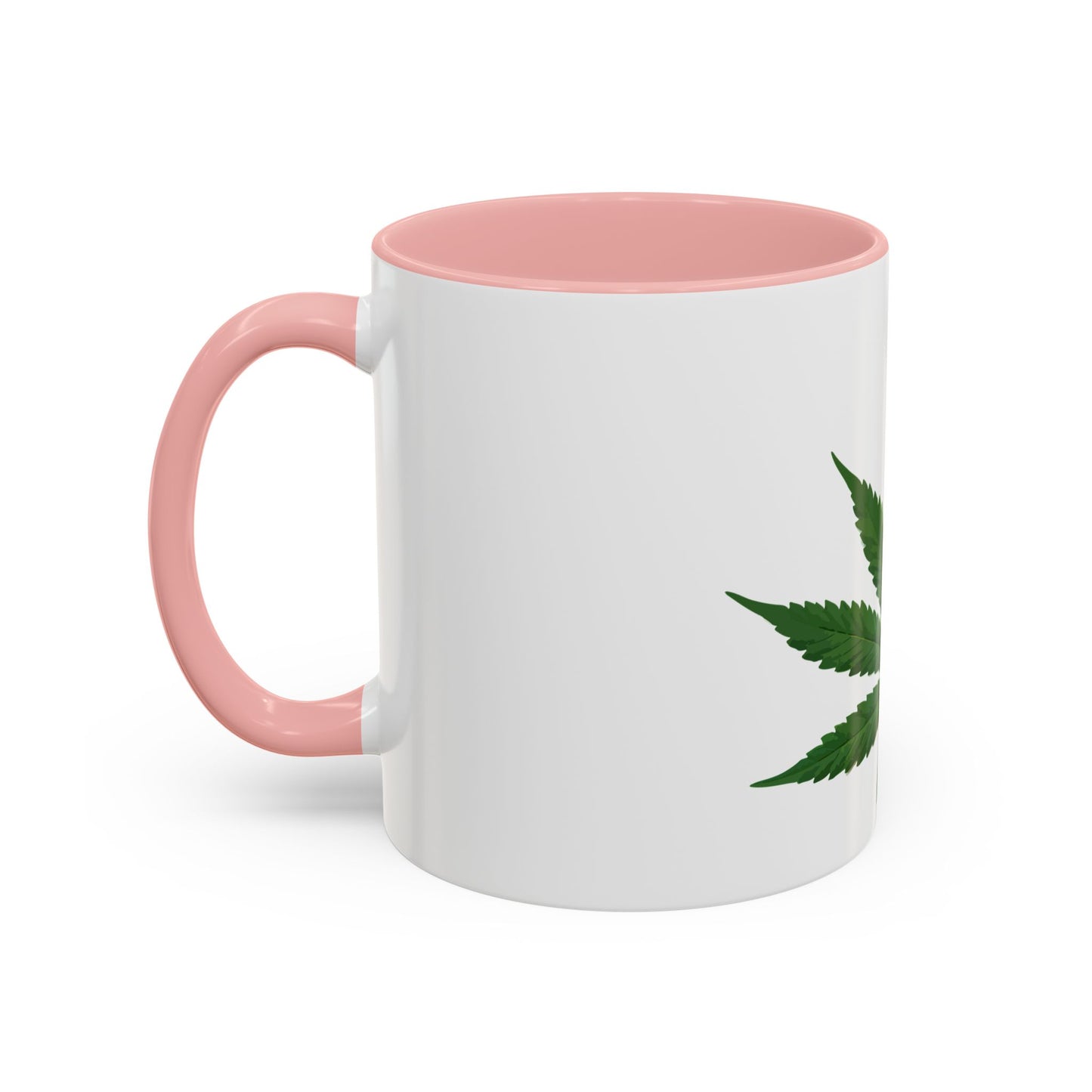 Marijuana Leaf Accent Coffee Mug | Cannabis Lover's Gift, Unique Coffee Cup, Pothead Mug, Stoner Gift Idea, Greenery Decor