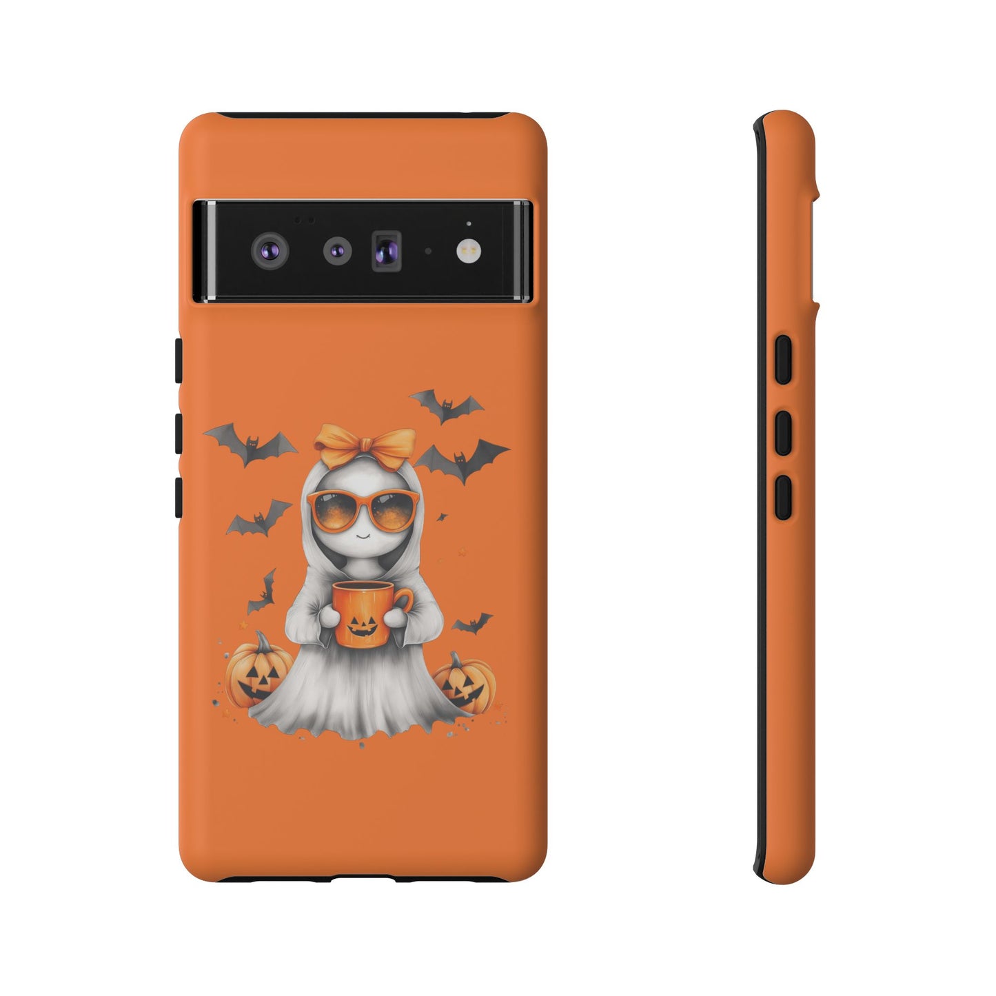 Halloween Ghost Phone Case, Cute Cat Ghost Case, Autumn Phone Cover, Spooky Season Gift, Trick or Treat Case