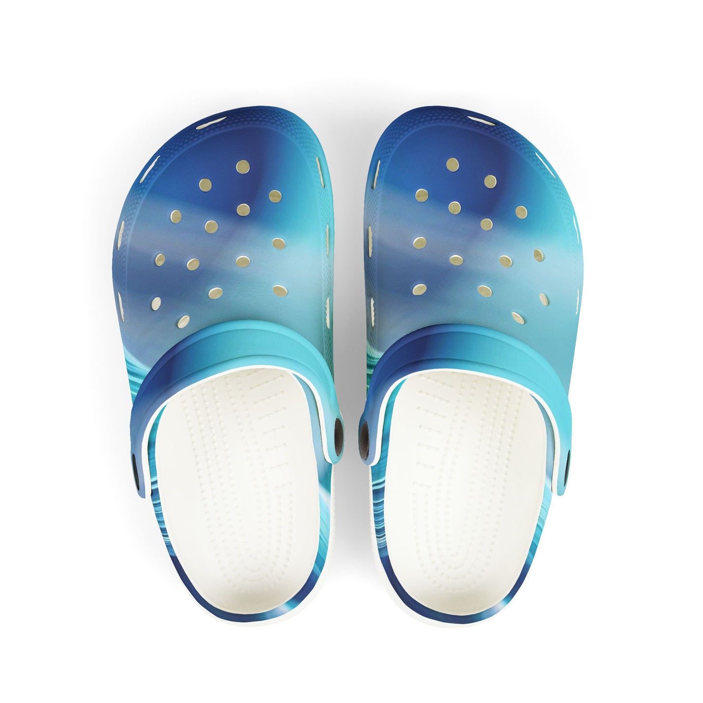 Kids Blue Ombre EVA Foam Clogs – Lightweight Water & Pool Shoes