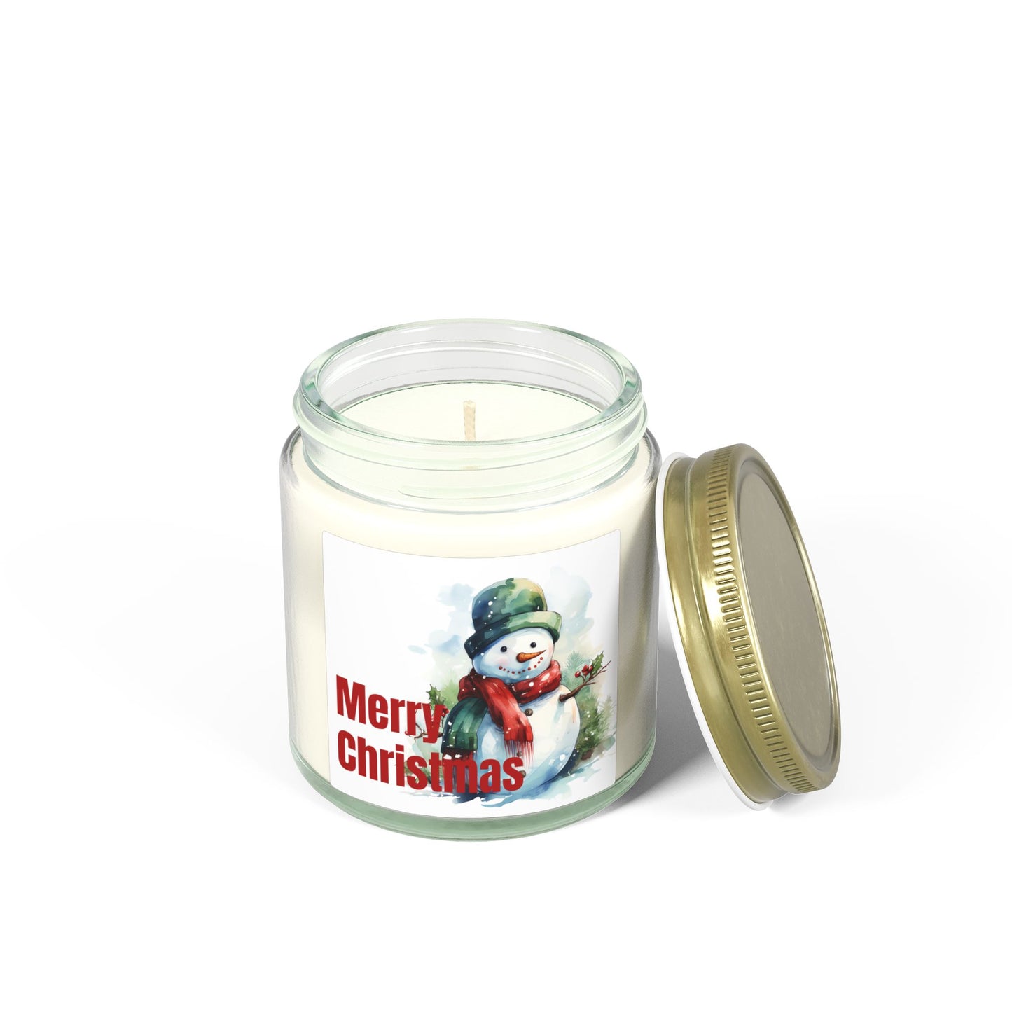 Christmas Snowman Scented Candle — Coconut Apricot Wax (4oz & 9oz)