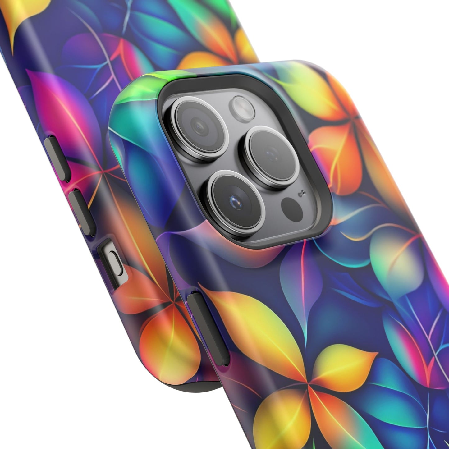 Floral Prism Magnetic Impact-Resistant Phone Case — Colorful Gradient Petal Design