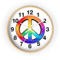 Rainbow Peace Sign Wall Clock | Retro Hippie Decor