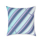 Abstract Teal & Lavender Striped Throw Pillow