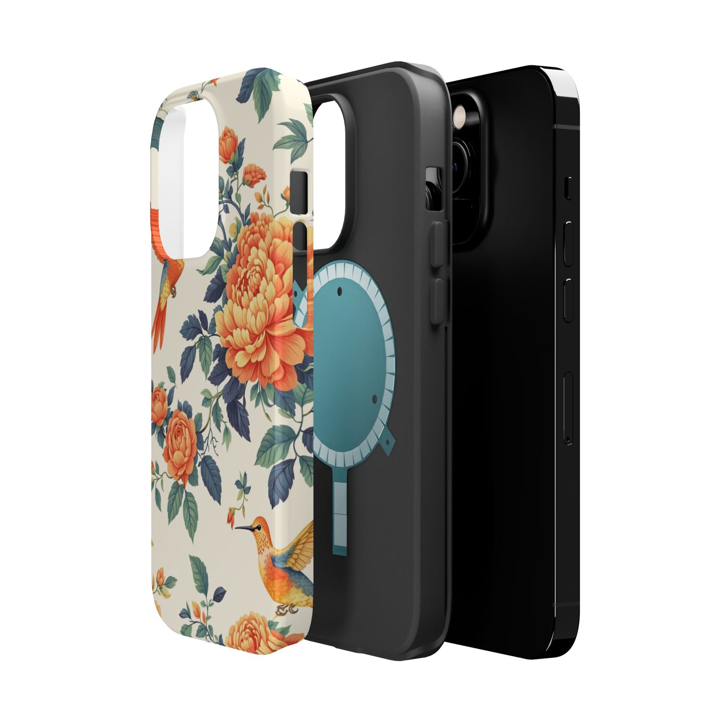 Floral Hummingbird Magnetic Phone Case — Impact-Resistant Protective Cover