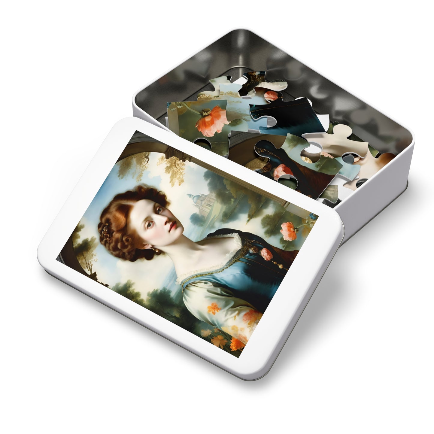 Vintage Art Jigsaw Puzzle with Tin, Classic Artwork, Engaging Family Activity, Collectible Gaming Puzzle, Unique Gift Idea, Relaxing Hobby