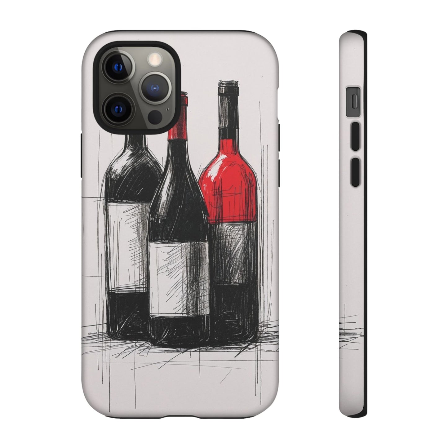 Wine Lover's Phone Case, Tough Phone Cover, Artistic Wine Design, Gift for Wine Enthusiasts, Customizable Case, Unique Wine Art