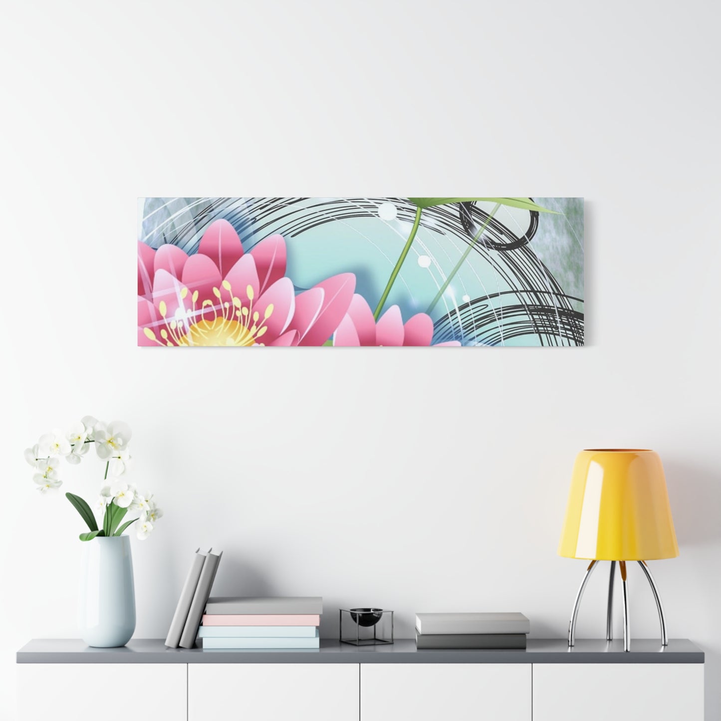 Lotus Blossom Matte Canvas Wall Art — Stretched 1.25" Decorative Print