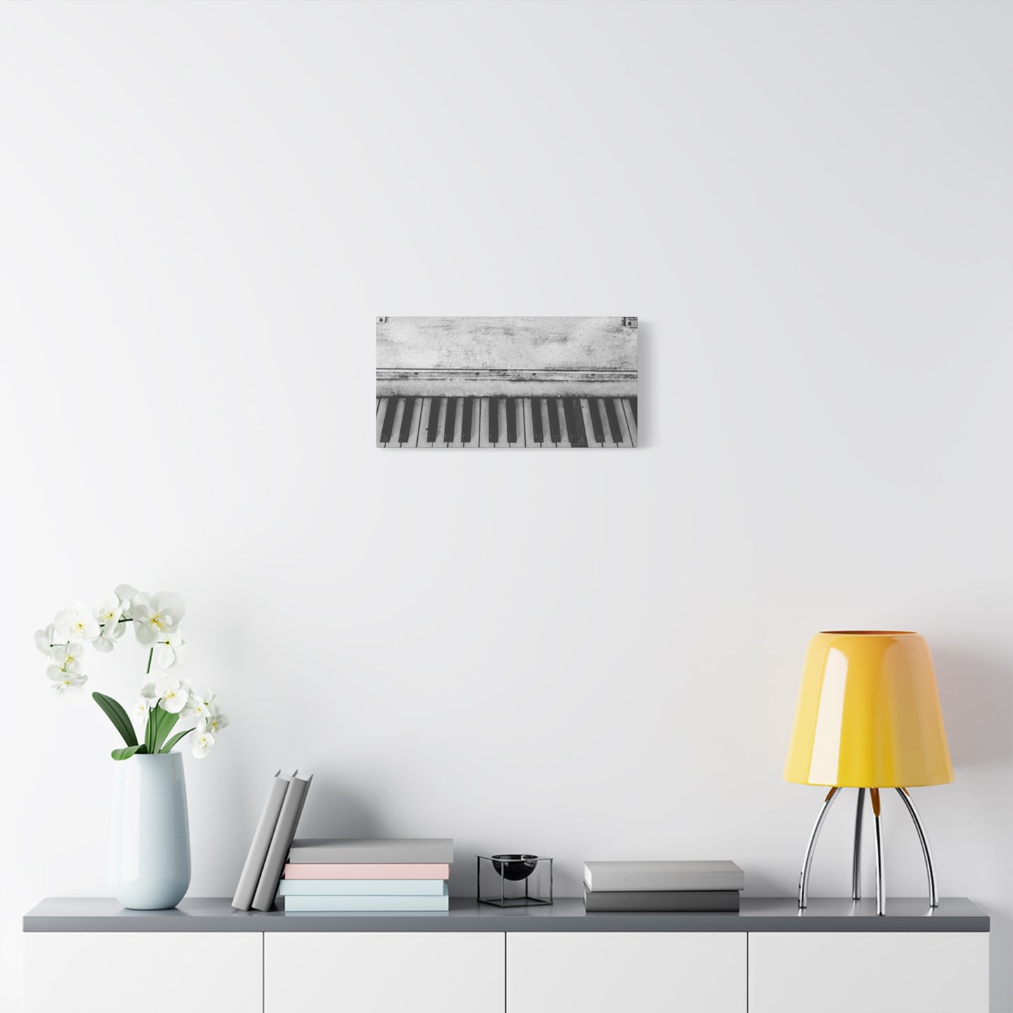 Vintage Piano Keys Matte Canvas Print