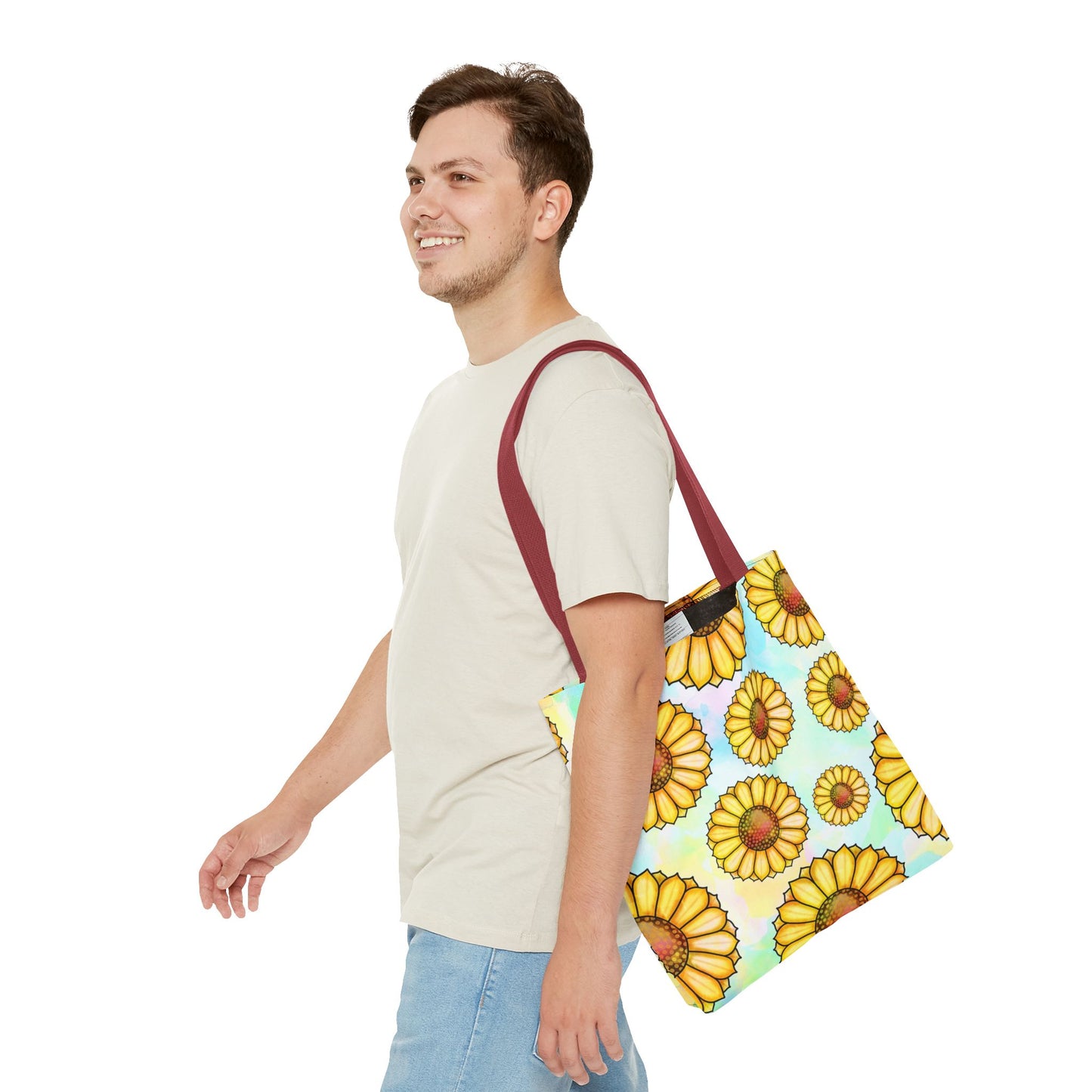 Sunny Floral Tote Bag, Eco-Friendly Shopping Bag, Beach Bag Summer Accessory
