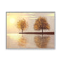 Framed Matte Canvas Wall Art — Golden Autumn Trees Reflection