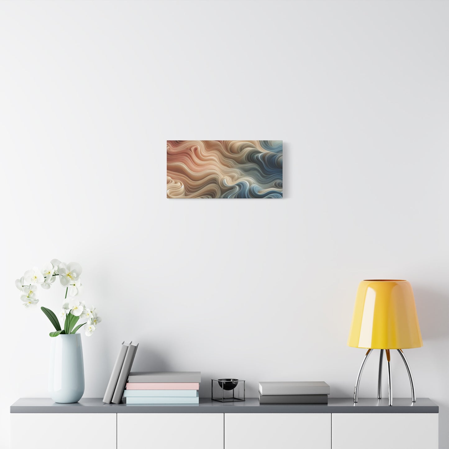 Abstract Swirl Matte Canvas Wall Art — Fluid Earth Tones, Stretched 1.25"