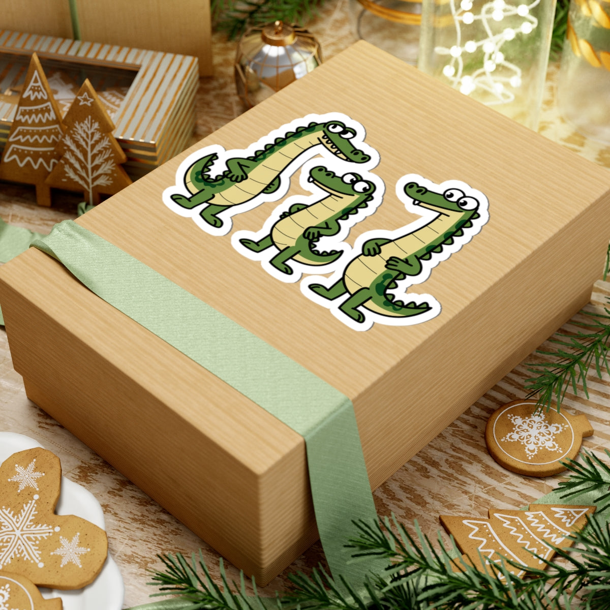 Playful Alligator Kiss-Cut Stickers | Fun Decor for Laptops, Water Bottles, Notebooks, and Gifts