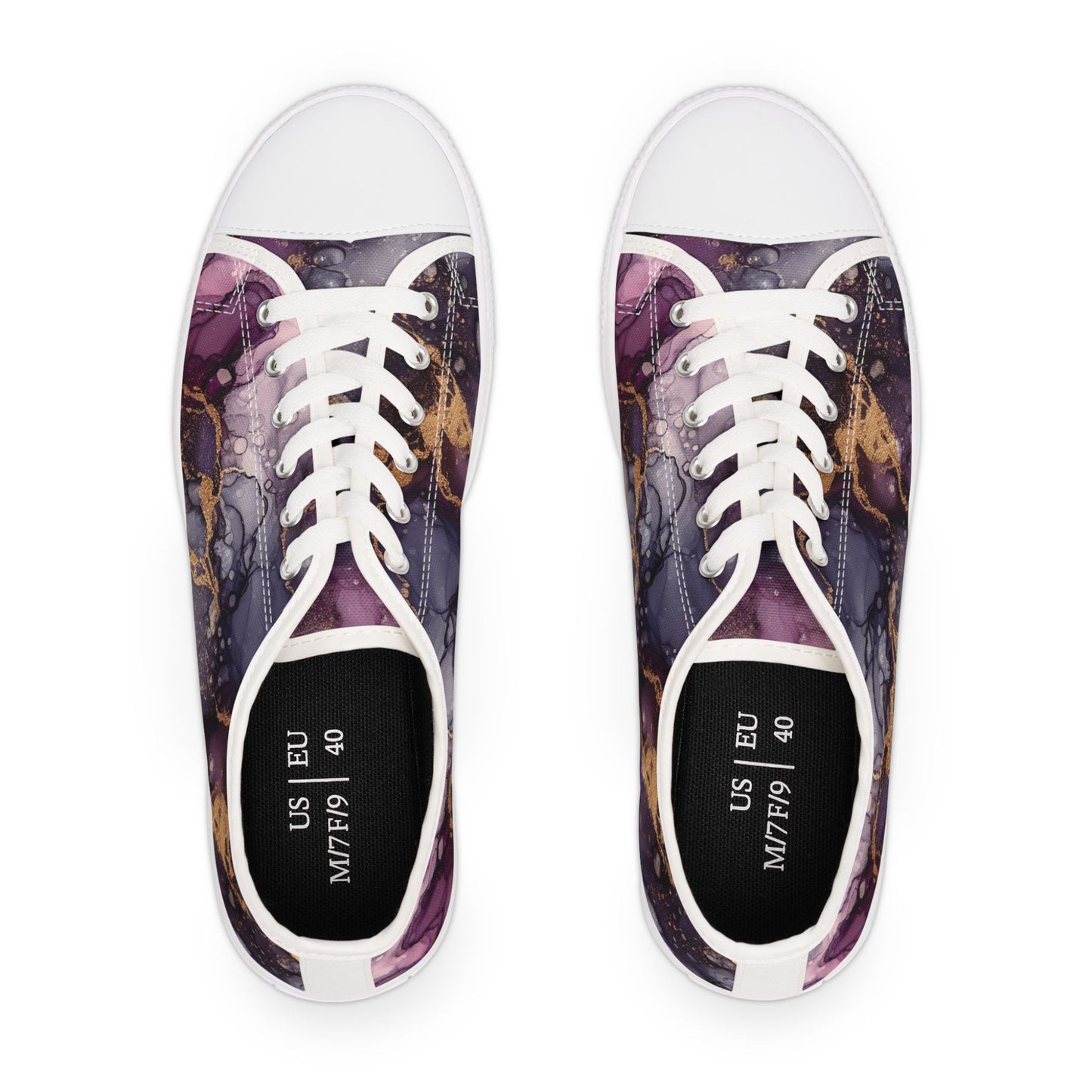 Low Top Sneakers — Purple Marble Galaxy Print