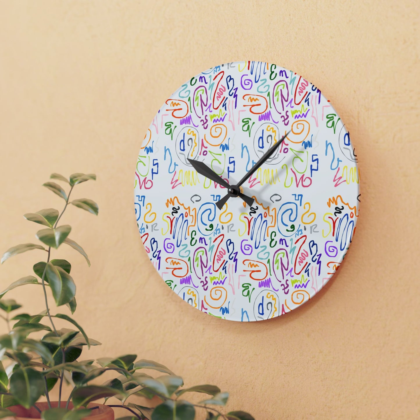 Colorful Abstract Acrylic Wall Clock