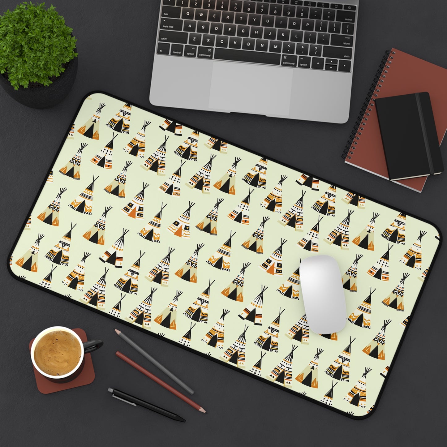 Tribal Teepee Desk Mat - Bohemian Workstation Decor