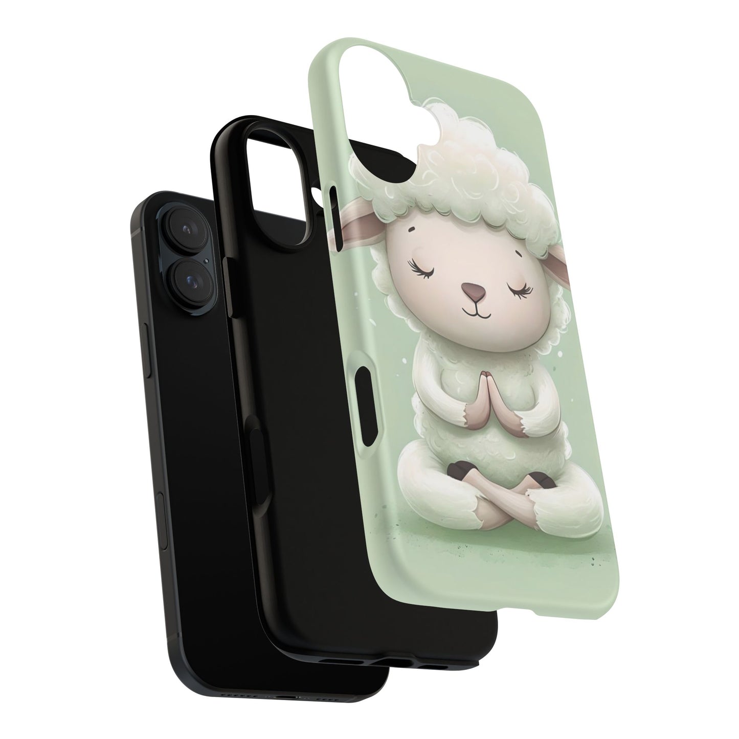 Meditating Lamb Phone Case — Cute Pastel Protective iPhone Cover