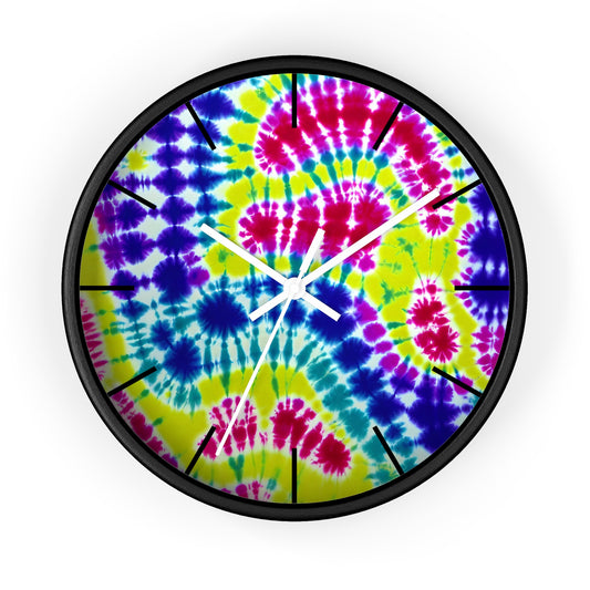 Vibrant Tie-Dye Wall Clock, Colorful Home Decor