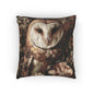 Whimsical Owl Woven Pillow | Cozy Home Decor, Gift for Nature Lovers, Accent Cushion, Unique Throw Pillow, Animal Art