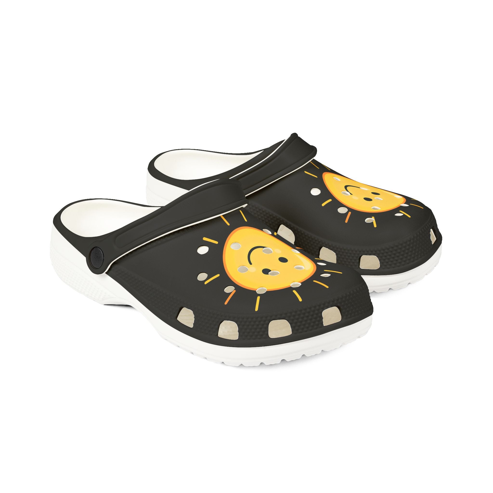Smiling Sun EVA Clogs — Cute Sunshine Slip-On Foam Shoes