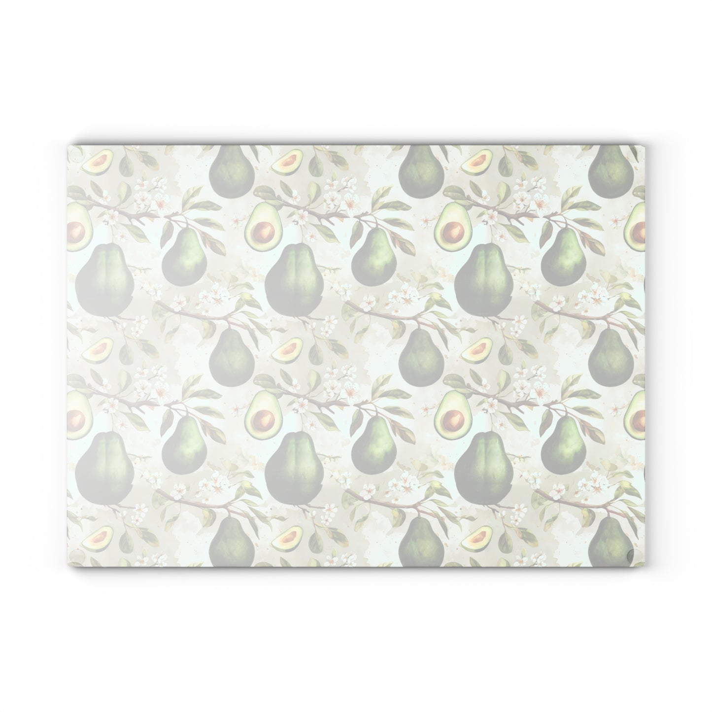 Avocado Pattern Glass Cutting Board — Decorative Kitchen Chopping Board