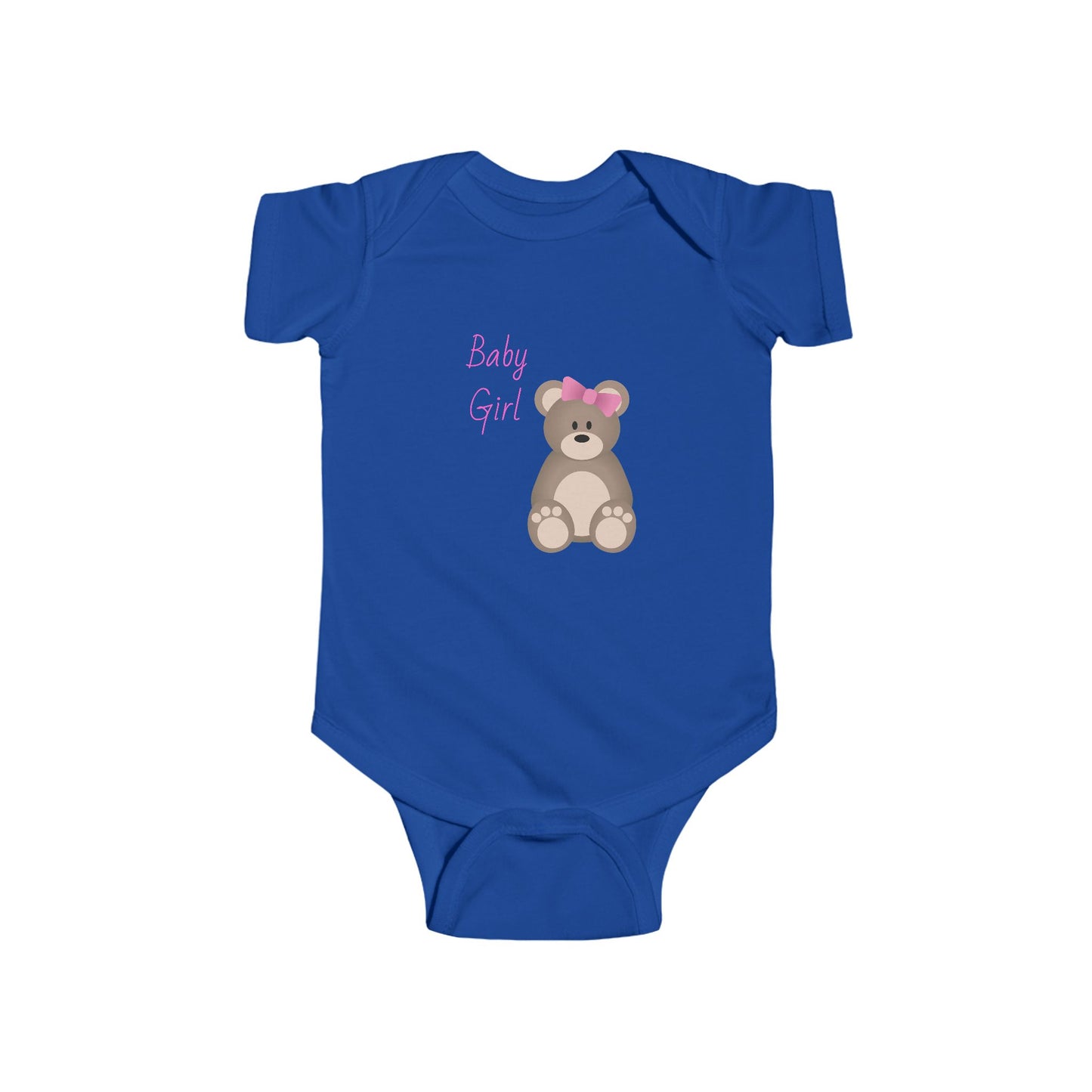 Cute Baby Girl Bodysuit with Bear Design, Infant Clothing