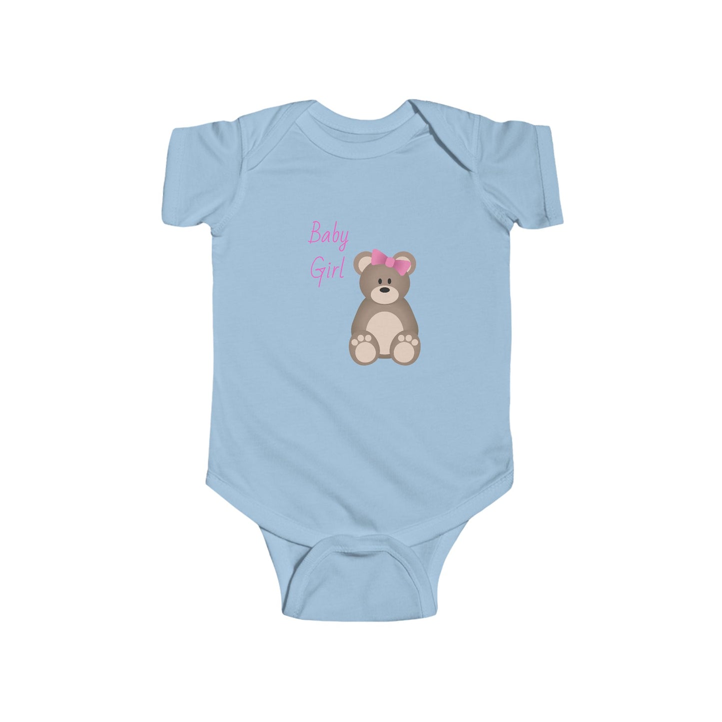 Cute Baby Girl Bodysuit with Bear Design, Infant Clothing