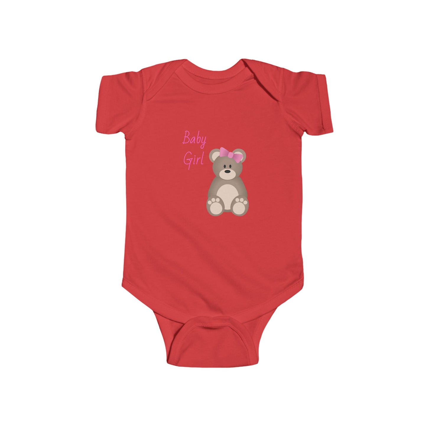 Cute Baby Girl Bodysuit with Bear Design, Infant Clothing