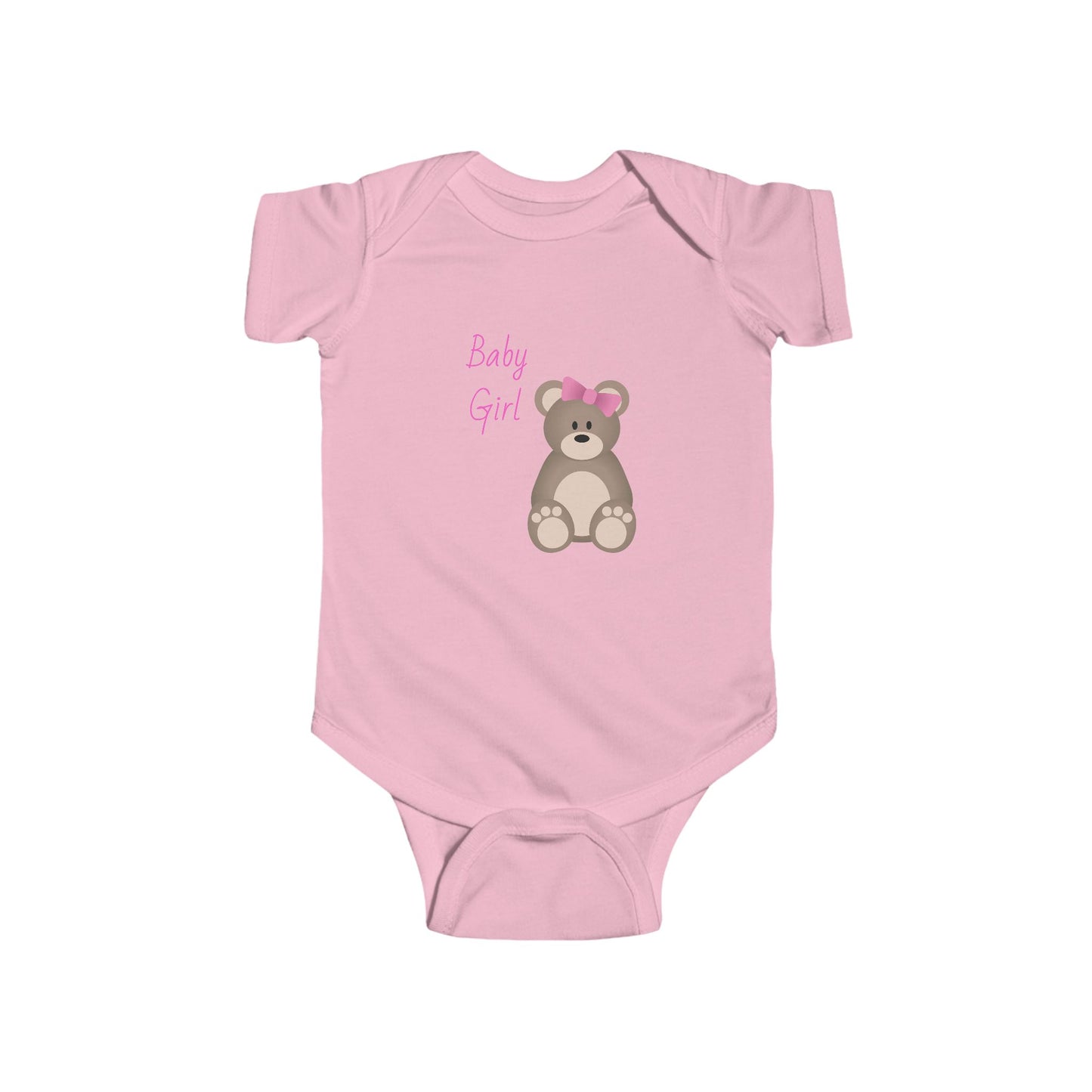 Cute Baby Girl Bodysuit with Bear Design, Infant Clothing