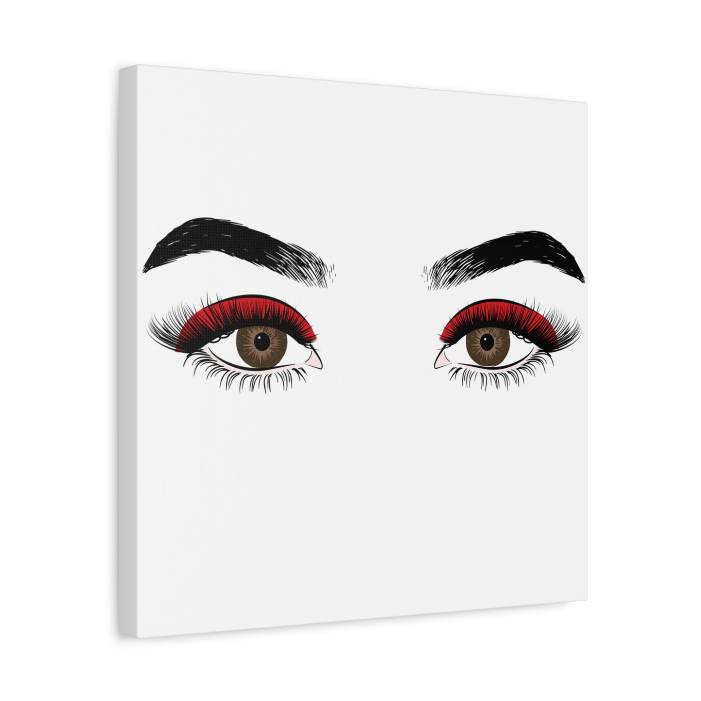 Red Lashes Wall Art Canvas — Glam Eyes Makeup Decor