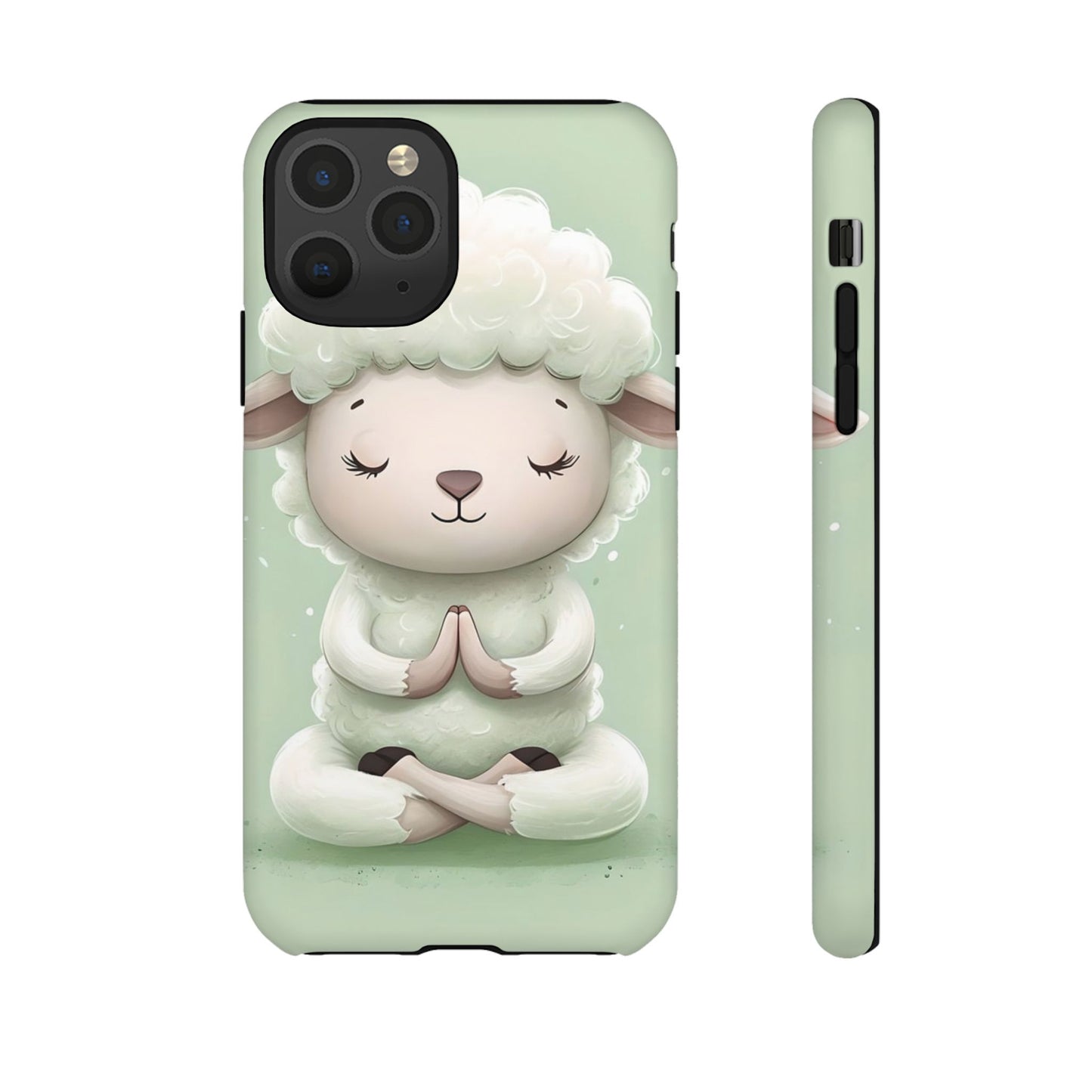 Meditating Lamb Phone Case — Cute Pastel Protective iPhone Cover