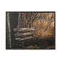 Framed Matte Canvas Print — Autumn Park Bench Photography