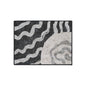 Abstract Black & Gray Heavy Duty Floor Mat — Modern Wave Rug for Entryway, Kitchen, or Office